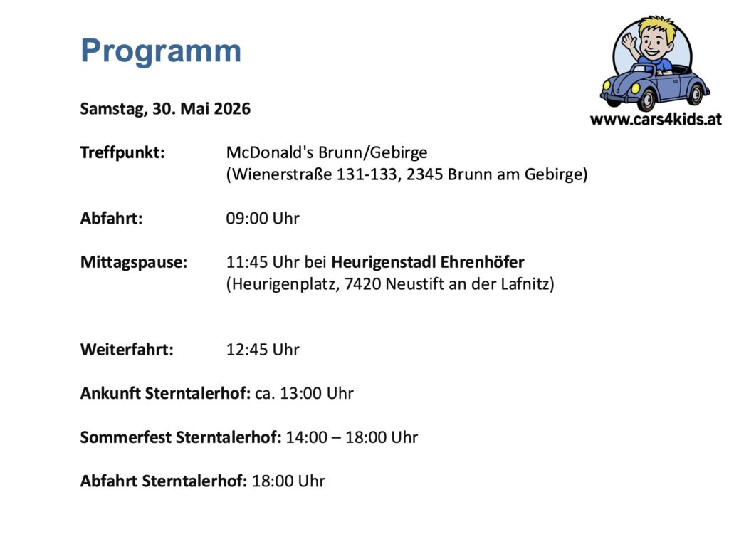 cars4kids ausfahrt sterntalerhof 3